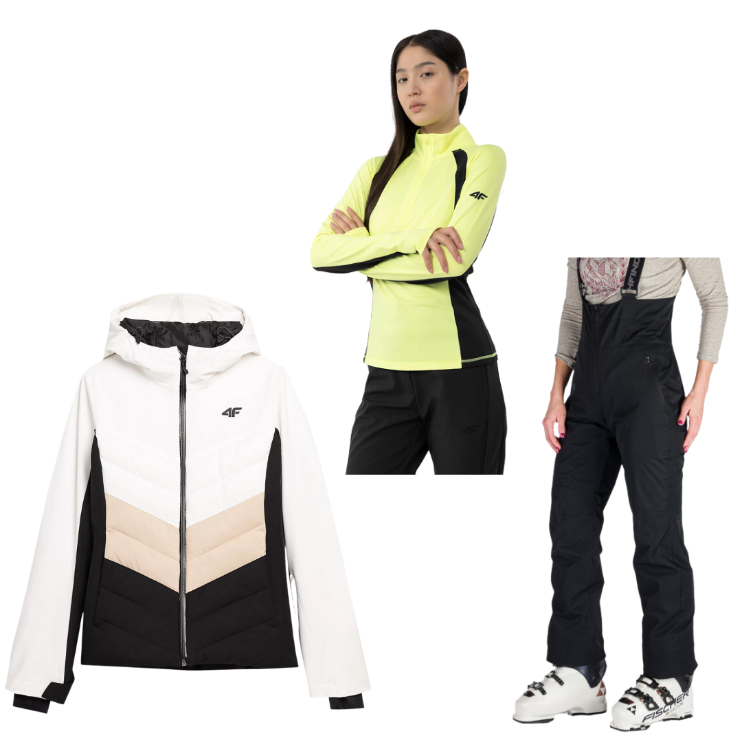 Ensemble de ski femme - pantalon Bessie, sous-vêtements thermiques + veste de ski 4F 
